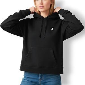 Jordan loose fit black hoodie with white embroidered logo